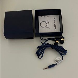 Dolce & Gabbana Navy Earphones with Gold Accents